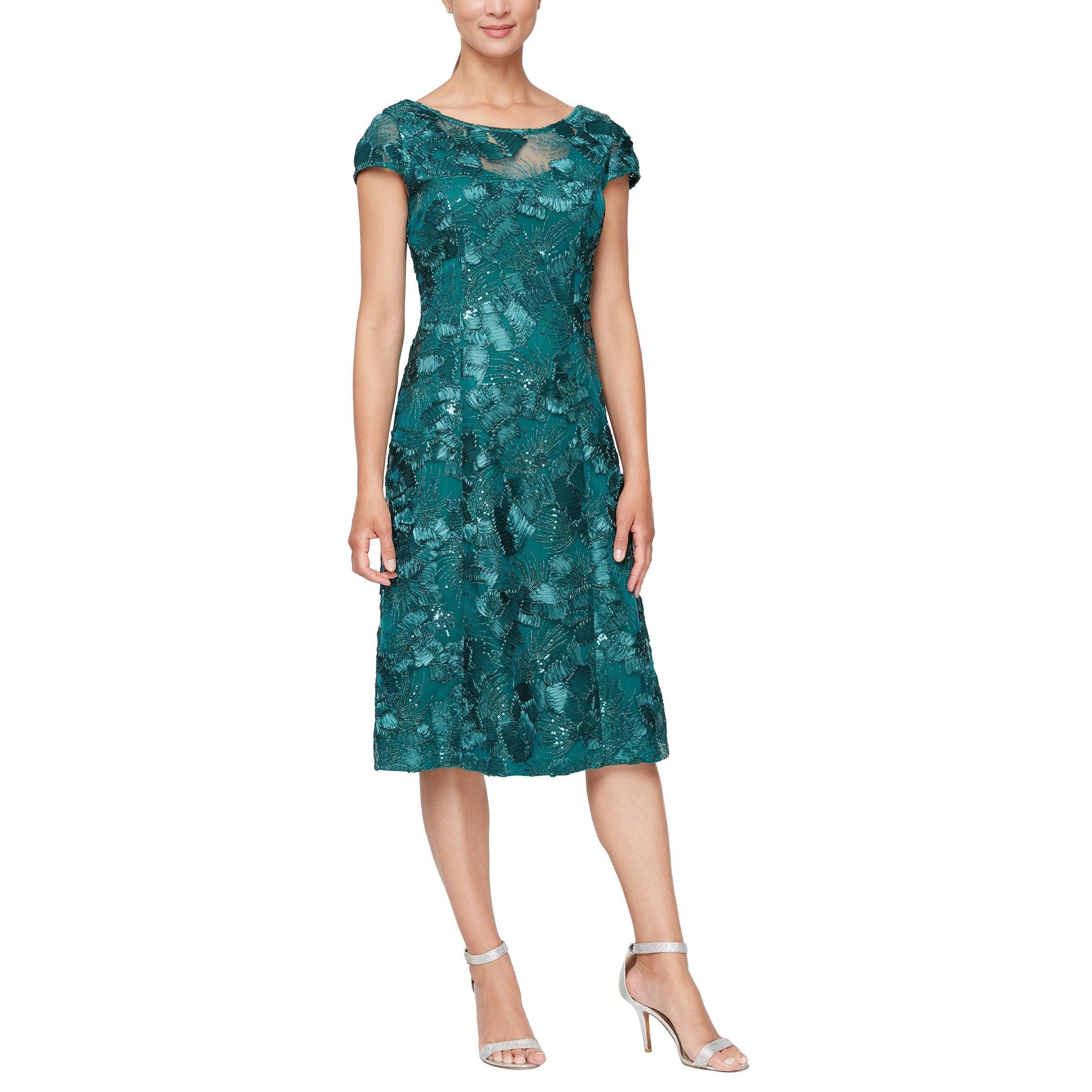 Cocktail Dresses Short Cap Sleeve Formal Dress Emerald Green