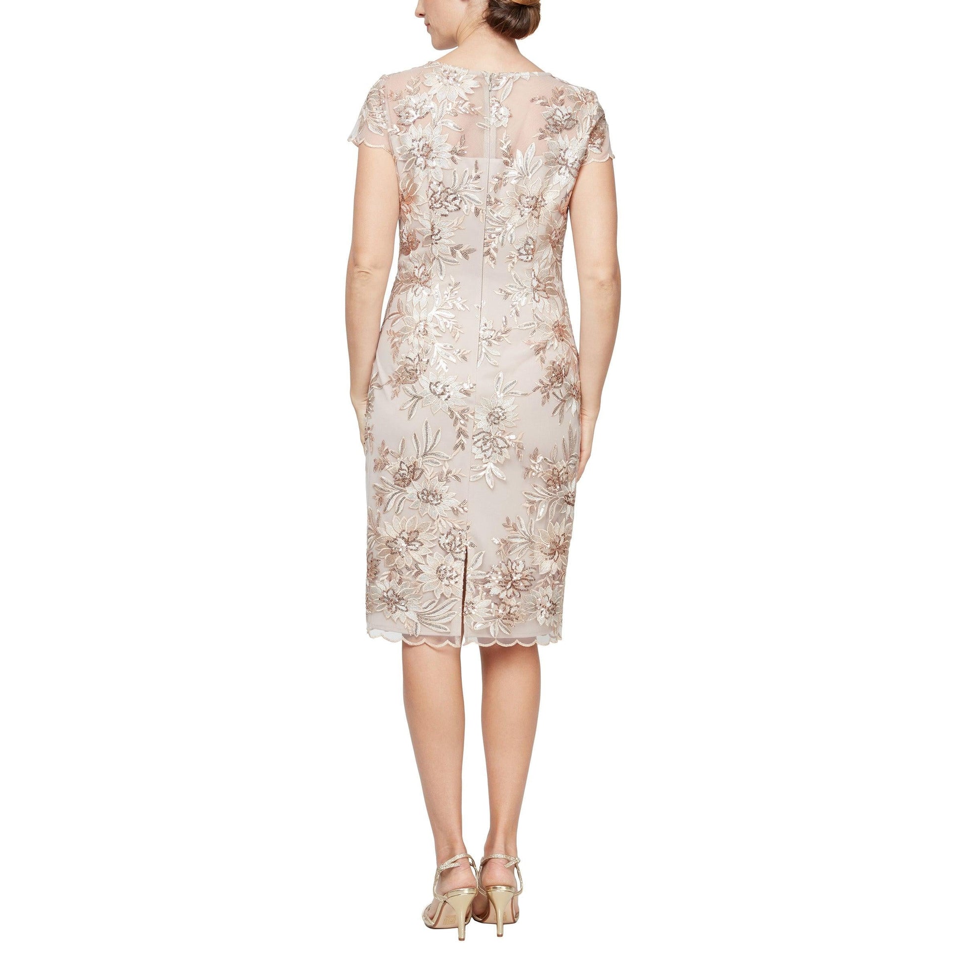 Alex Evenings AE8117953 Short Floral Cap Sleeve Dress