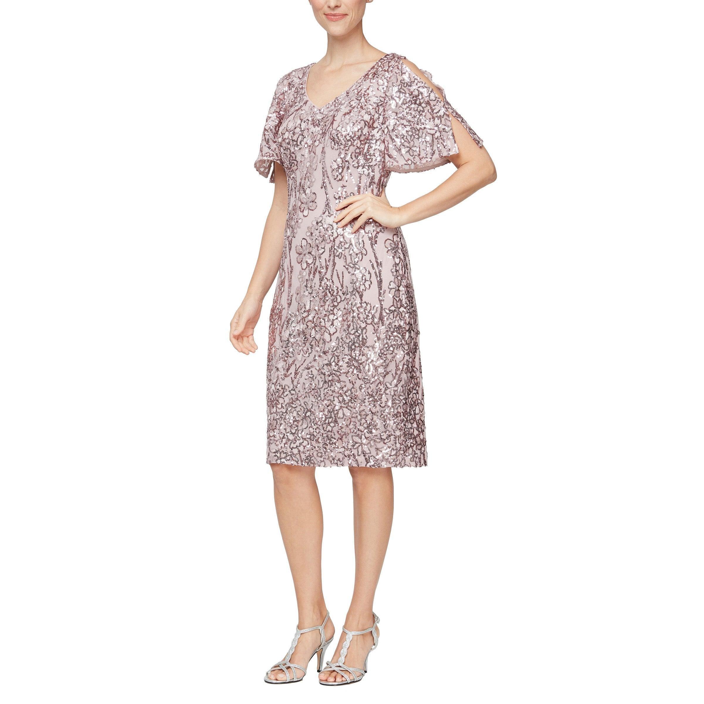 Alex Evenings AE8196728 Short Flutter Sleeve Dress | The Dress Outlet Alex Evenings AE8196728 Short Flutter Sleeve Dress | The Dress Outlet