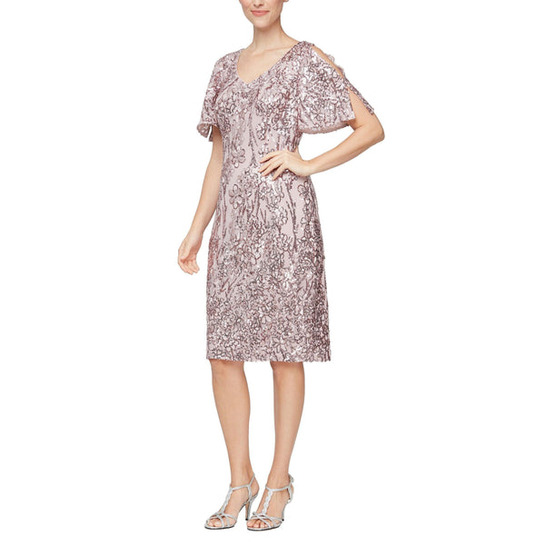 Alex Evenings 8196728 Short Flutter Sleeve Dress