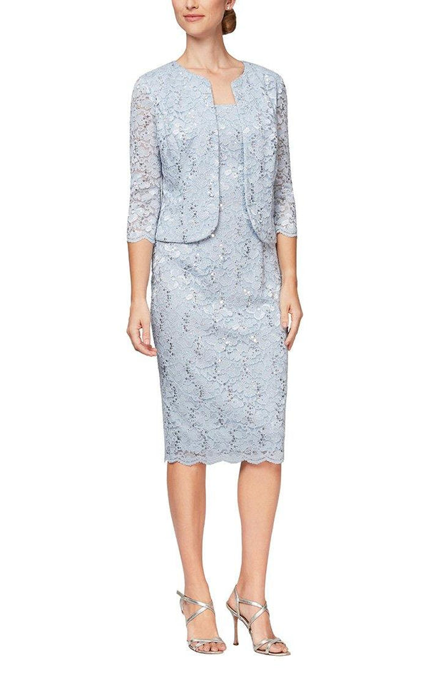 Alex Evenings AE81122329 Short Lace Jacket Formal Dress