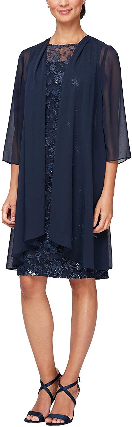 Alex Evenings Short Mother of the Bride Dress 82171013 - The Dress Outlet