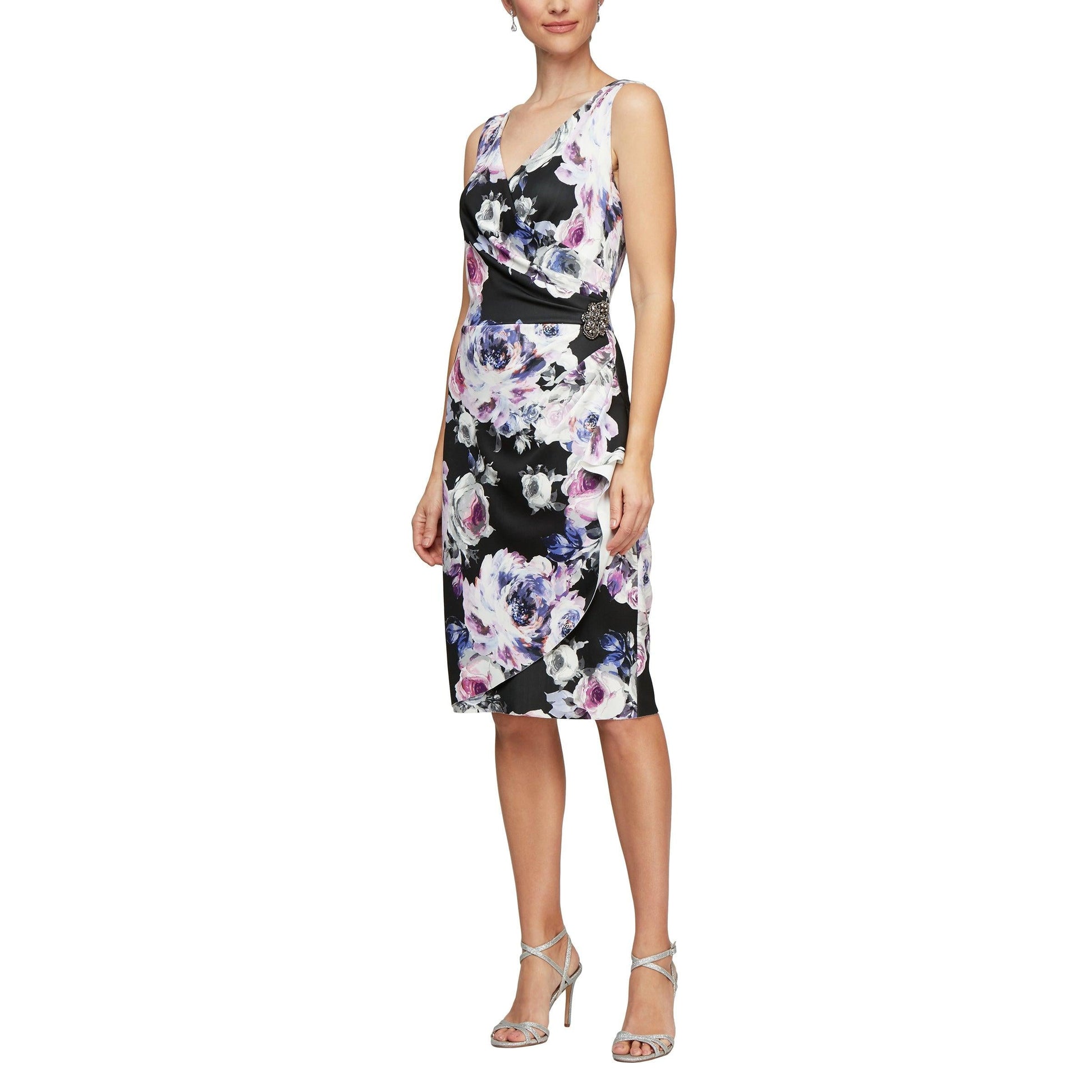 Alex Evenings AE8160213 Short Sleeveless Print Dress