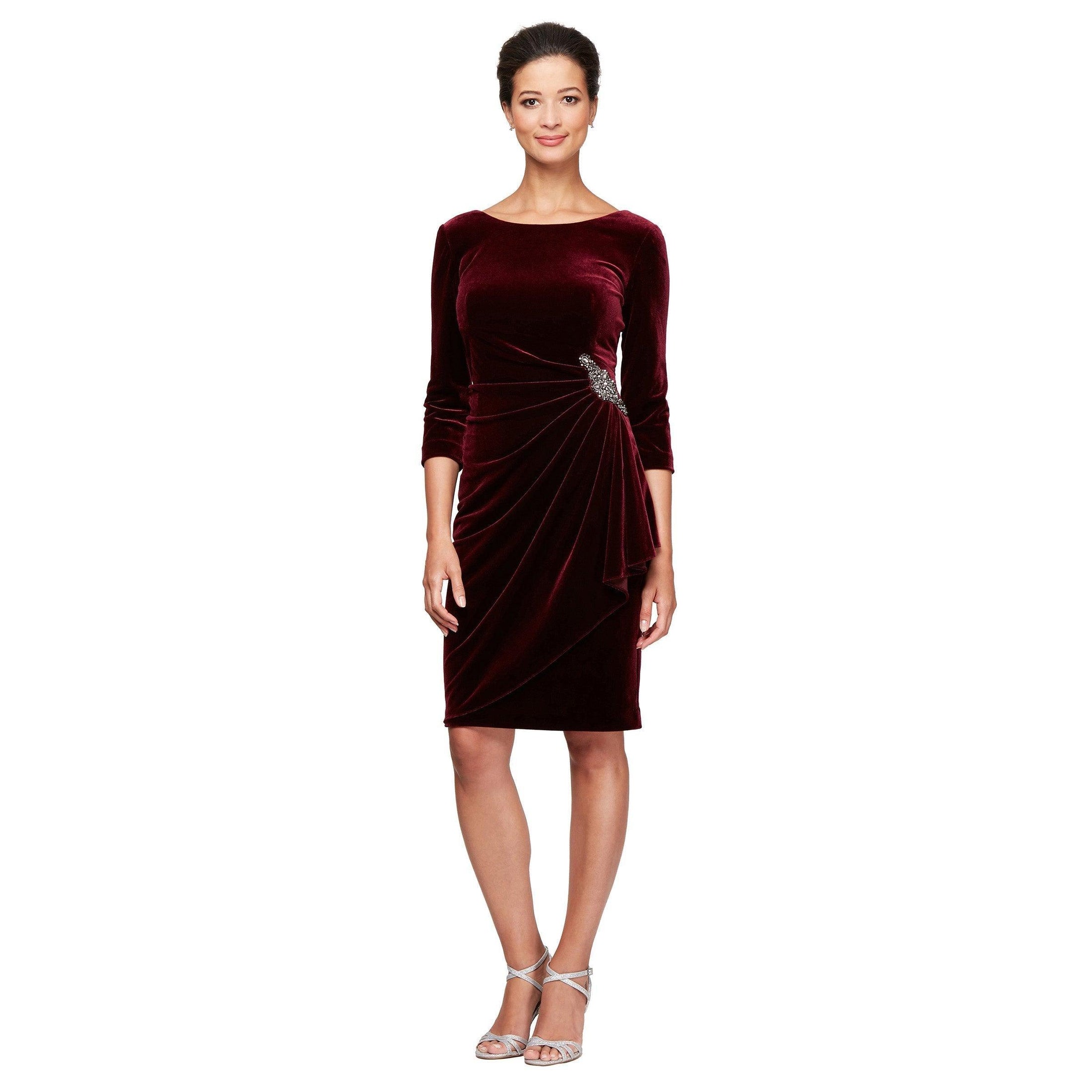 Imperial Alex Evenings AE1915268 Short Velvet Cocktail Dress for 169.