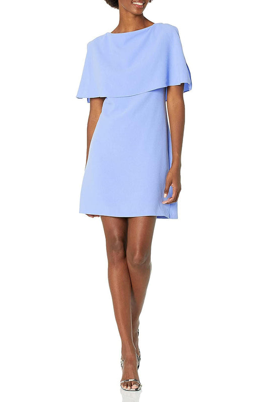 Cocktail Dresses Boat Neck Cape Sleeve Short Dress Blue Lavender