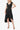 Formal Dresses Cap Sleeve Fit Flare Solid High Low Hem Crepe Dress BLACK