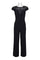 Jumpsuit Cap Sleeve Illusion Embellished Jumpsuit Black