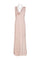 Formal Dresses Cowl Neck Sleeveless Crossed Back Slit Formal Crepe Dress Blush