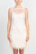 Cocktail Dresses Sleeveless Bodycon Floral Embroidered Short Mesh Dress Ivory