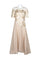 Formal Dresses Short Sleeve Formal A-Line High Low Hem Mesh Dress CHAMPAGNE IVORY