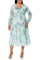 Formal Dresses V-Neck Long Sleeve Formal Floral Print Dress MINT MULTI