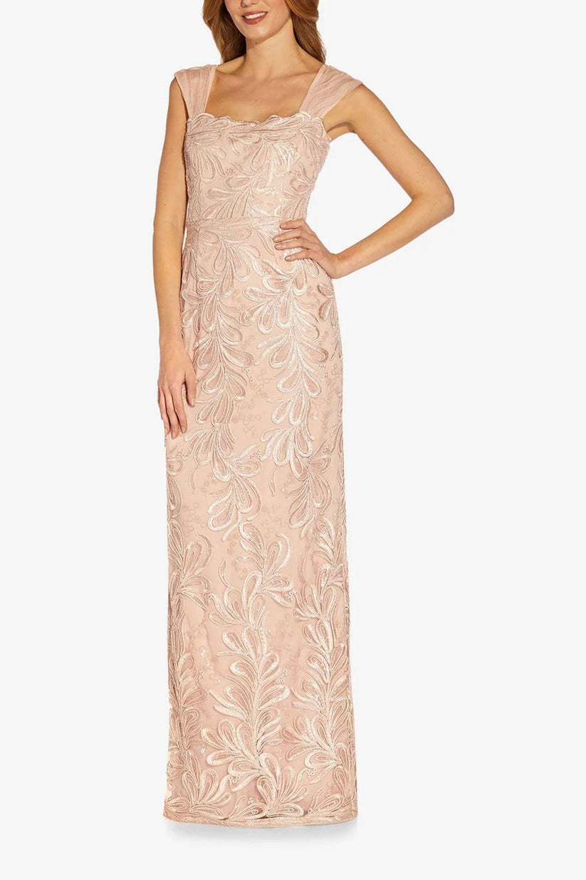 BLUSH Adrianna Papell AP1E209623 Long Sleeveless Formal Dress for $189. ...