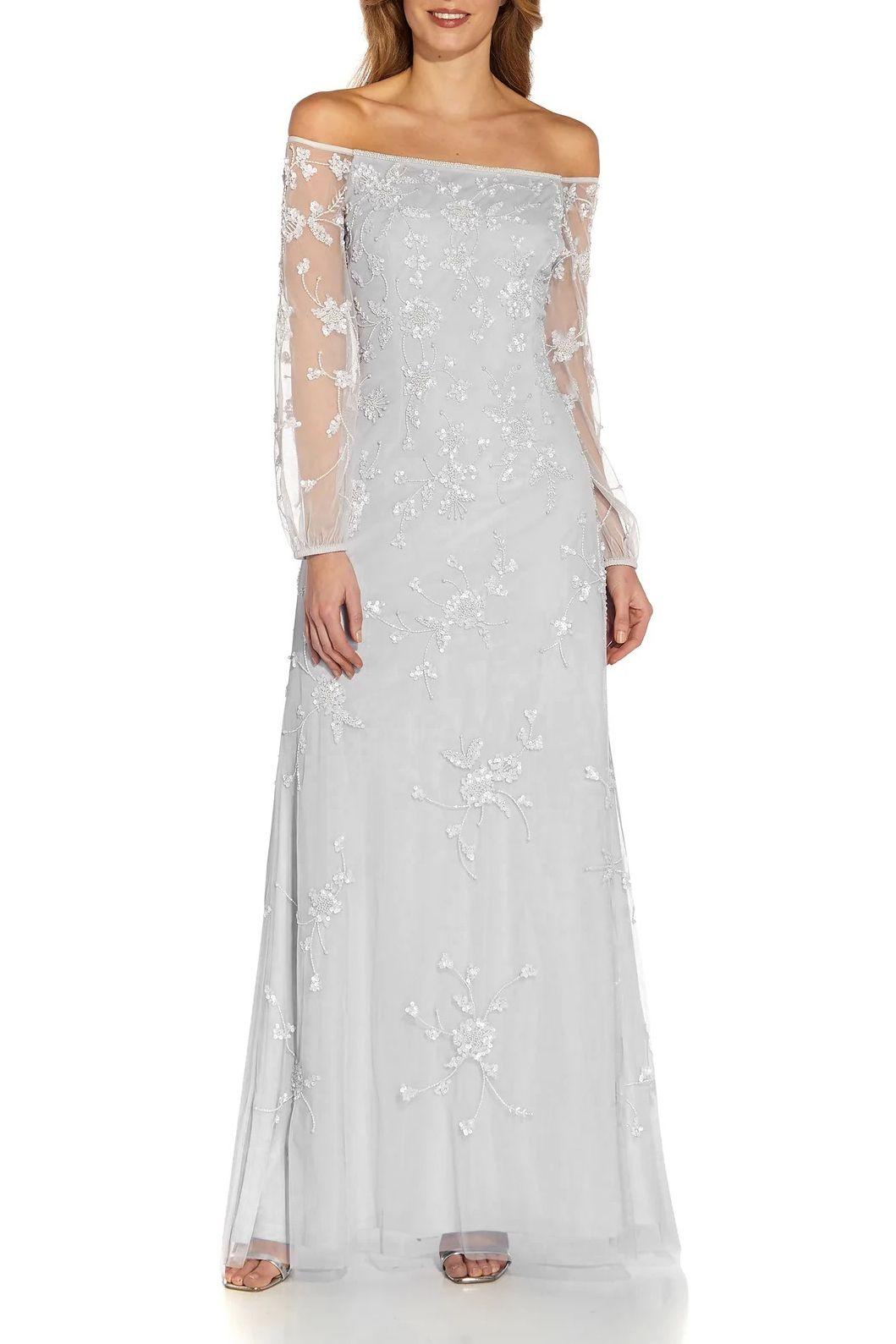 Formal Dresses Long Off Shoulder Formal Dress IVORY BISCOTTI
