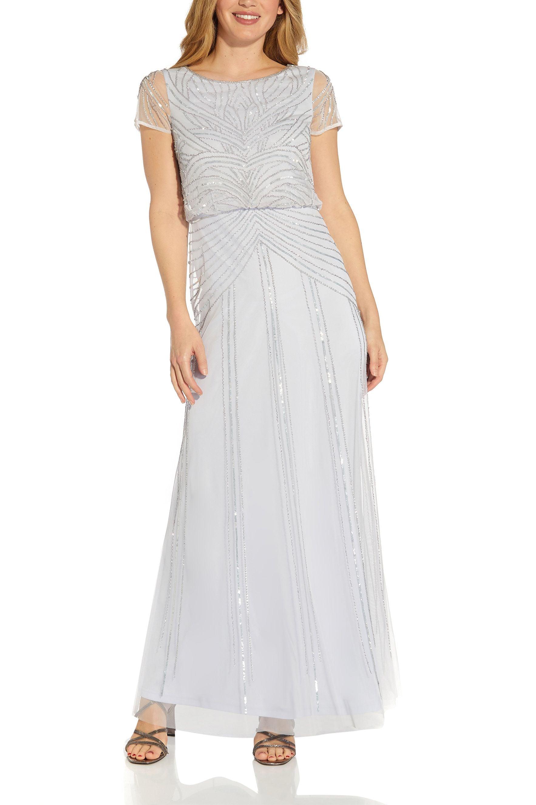 Adrianna Papell AP1E209663 Long Short Sleeve Formal Dress