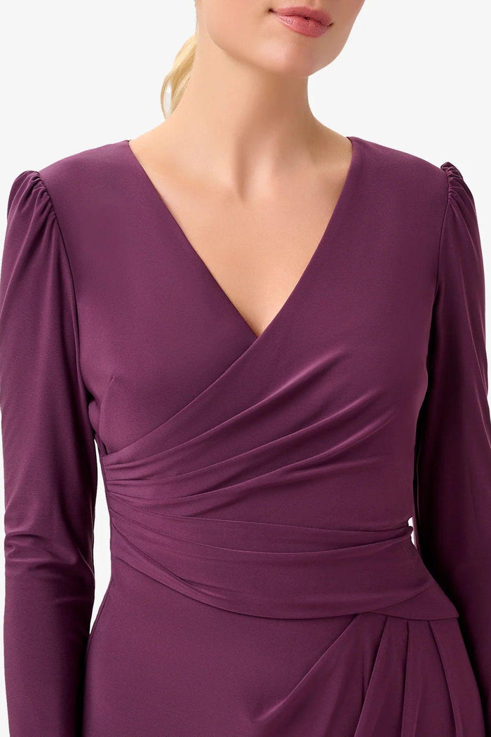 Formal Dresses Long Sleeves Beaded Cuffs Formal Jersey Midi Dress RICH SHIRAZ