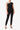 Pant Suit Boat Neck Short Sleeves Back Zipper Crepe Top BLACK