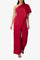 Pant Suit Asymmetric Short Sleeve Formal Wide Leg Jumpsuit MATADOR RED