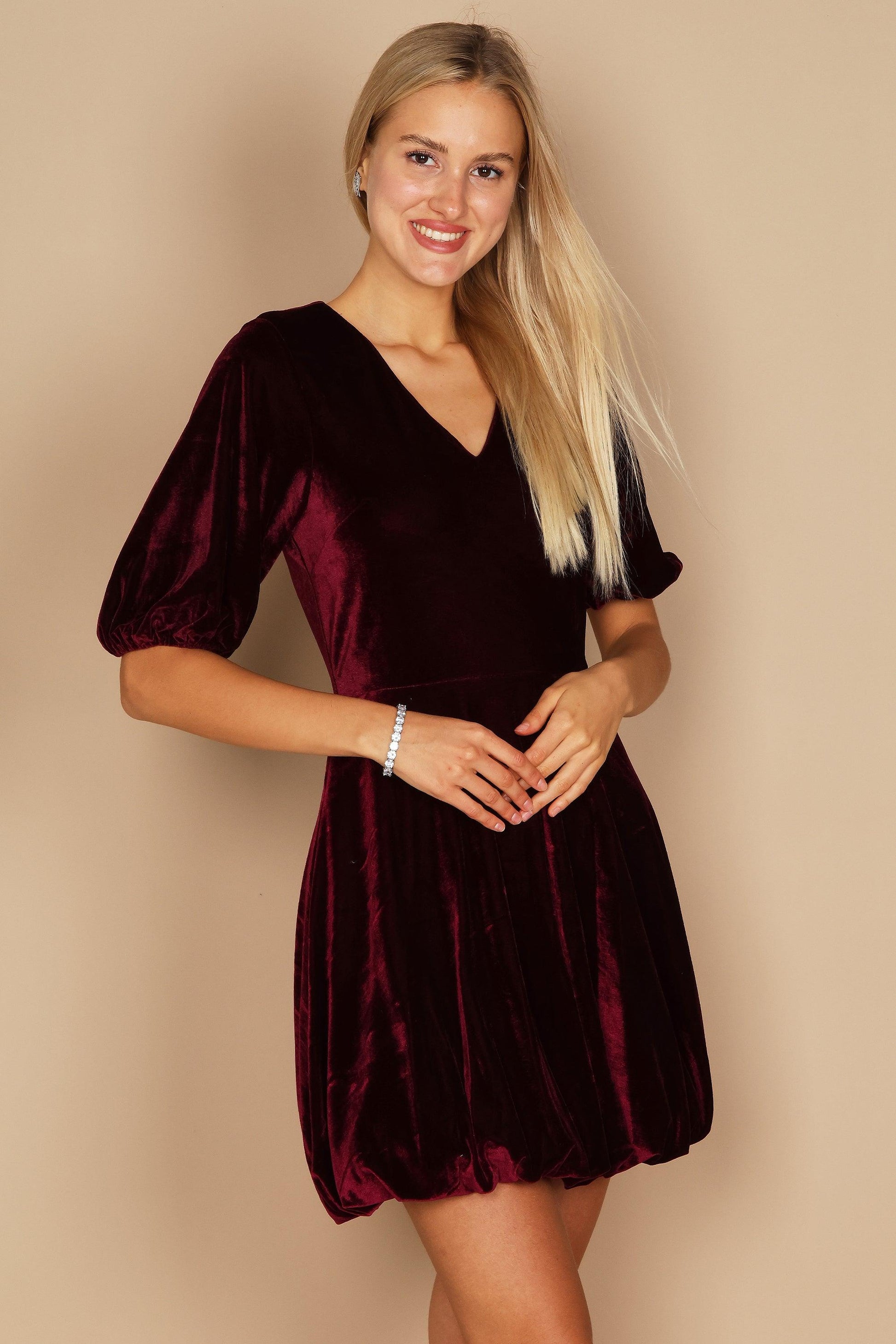 BCBGeneration GU07D36 Short Formal Velvet Dress