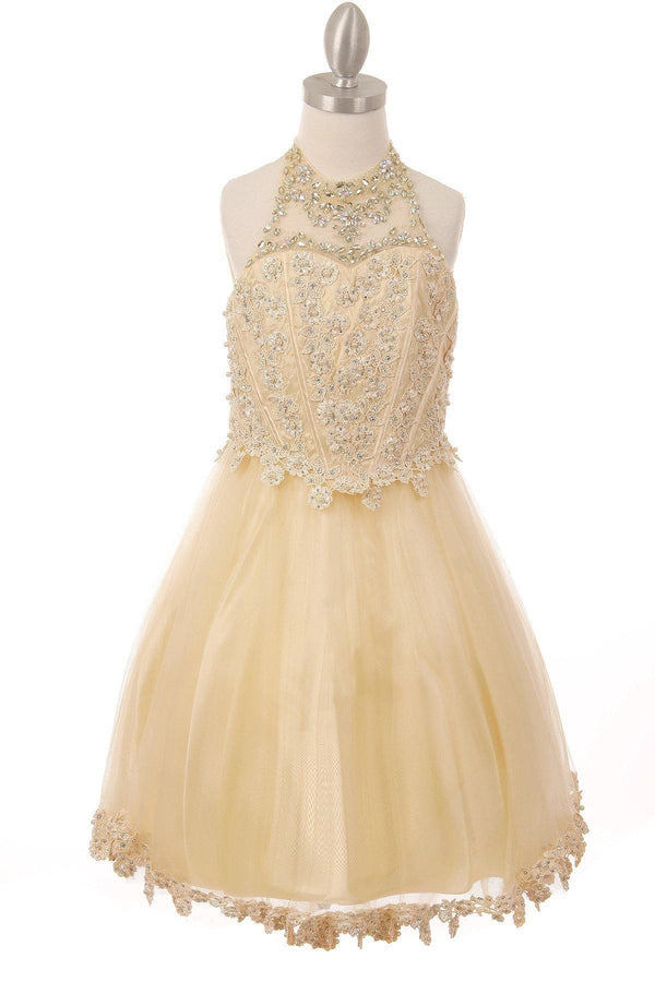 Beaded Sequin Short Flower Girl Dress Sale