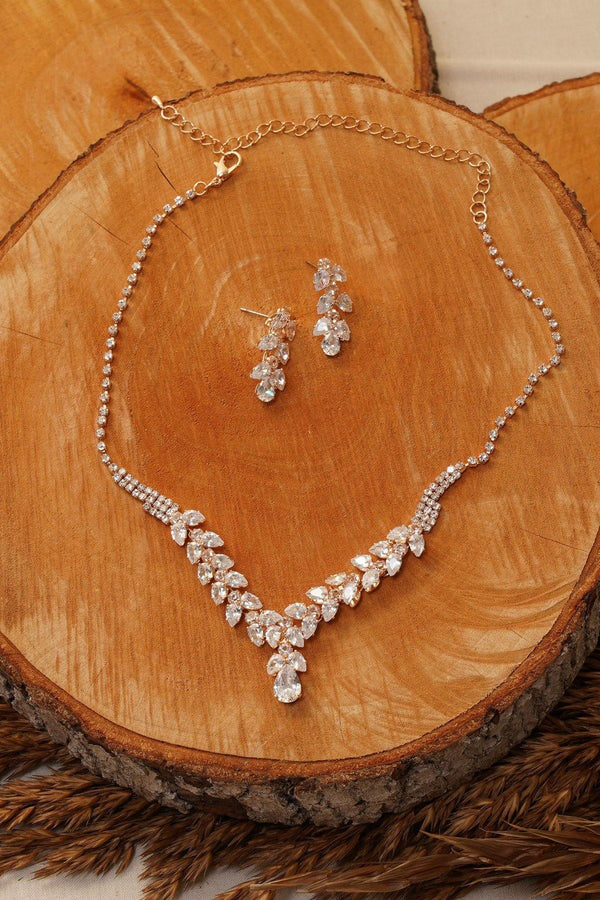 Bridal Crystal Rhinestone Wedding Necklace Set