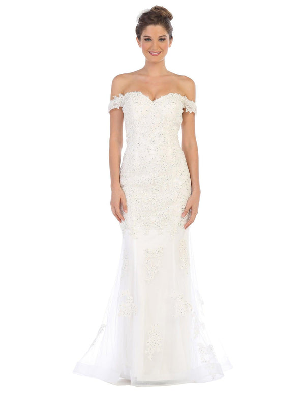 Bridal Gown Long Off Shoulder Wedding Dress