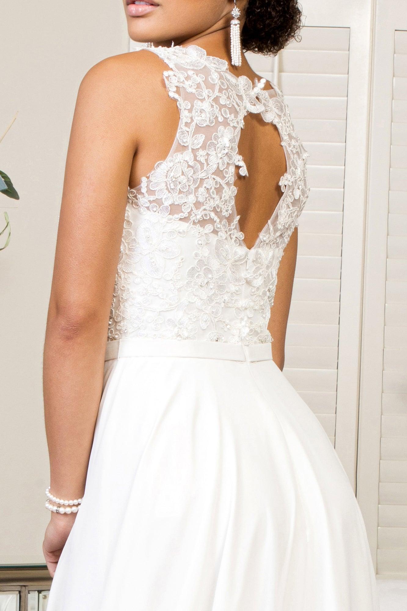Bridal Long Sleeveless Chiffon Wedding Dress Sale