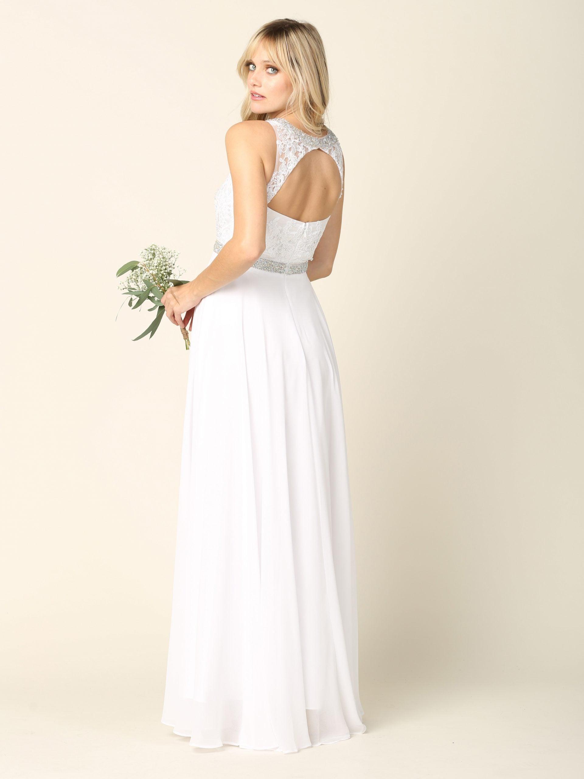 Bridal Long Sleeveless Wedding Dress