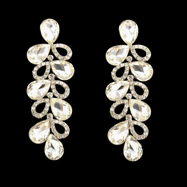 Bridal Rhinestone Chandelier Teardrop Earrings