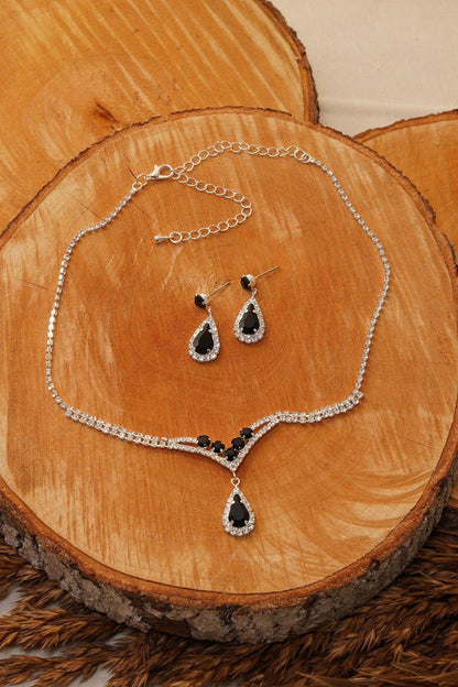 Bridal Rhinestone Necklace Set Wedding Jewelry - The Dress Outlet