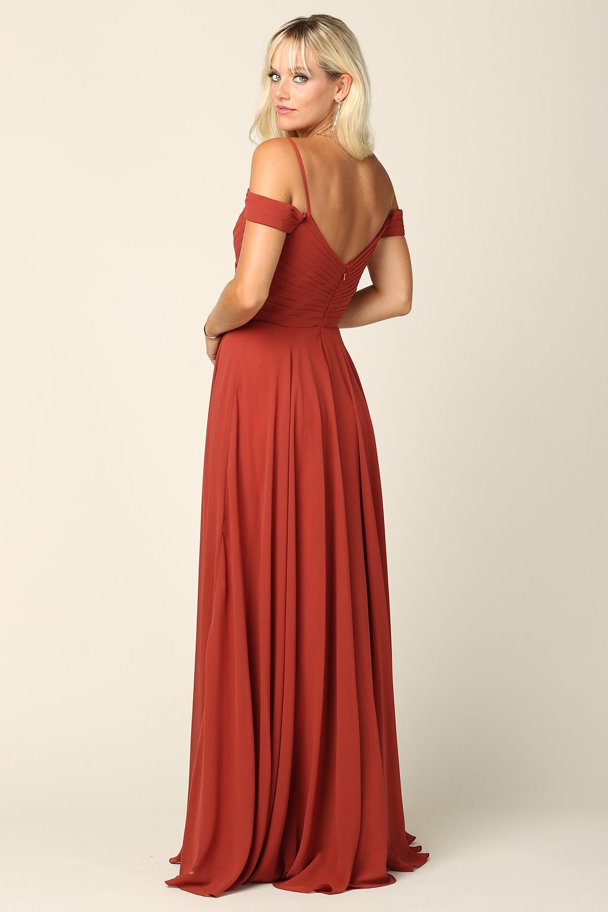 Bridesmaids Pleated Chiffon Long Dress