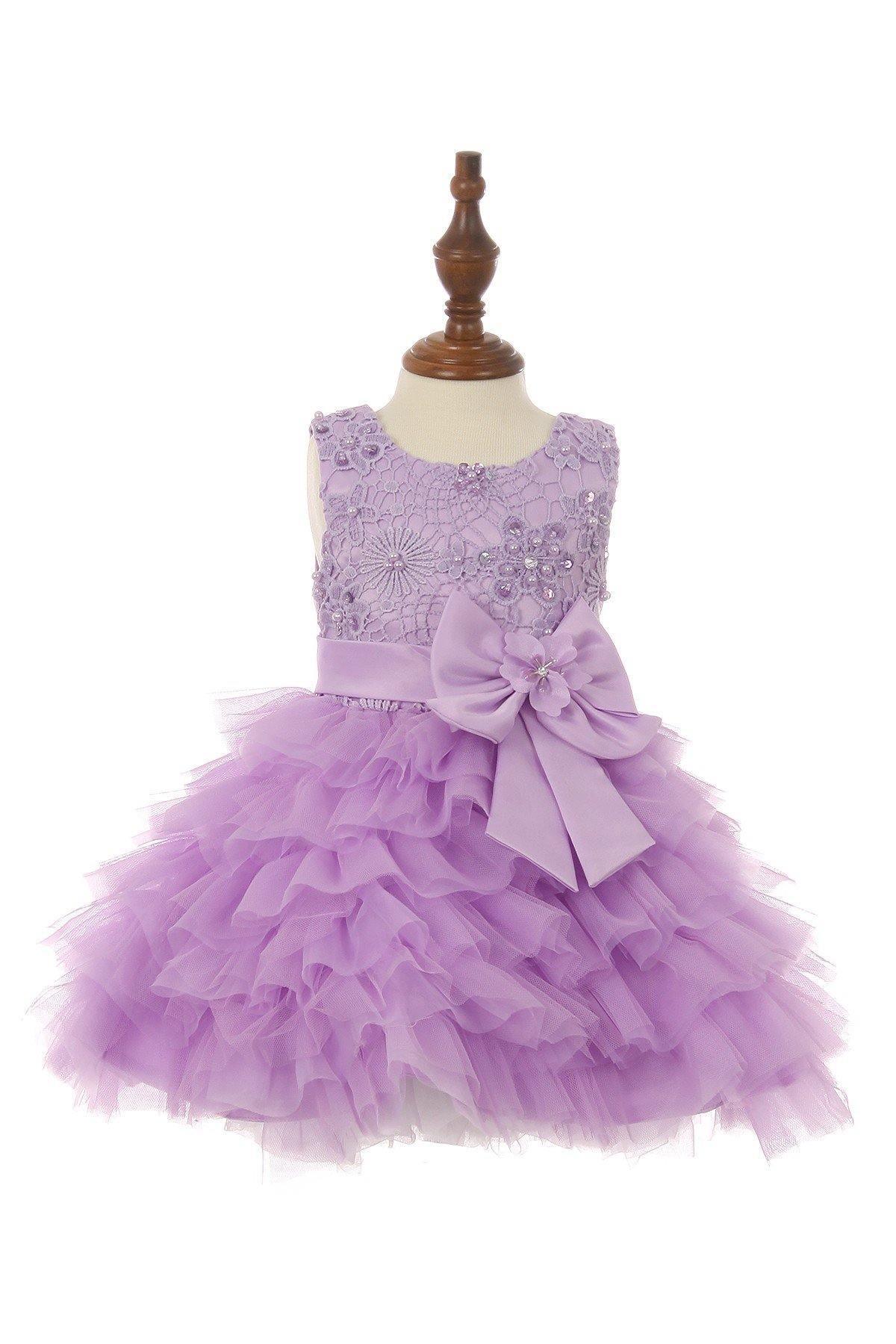 Brocade and Pleated Tulle Flower Girls Dress - The Dress Outlet Cinderella Couture