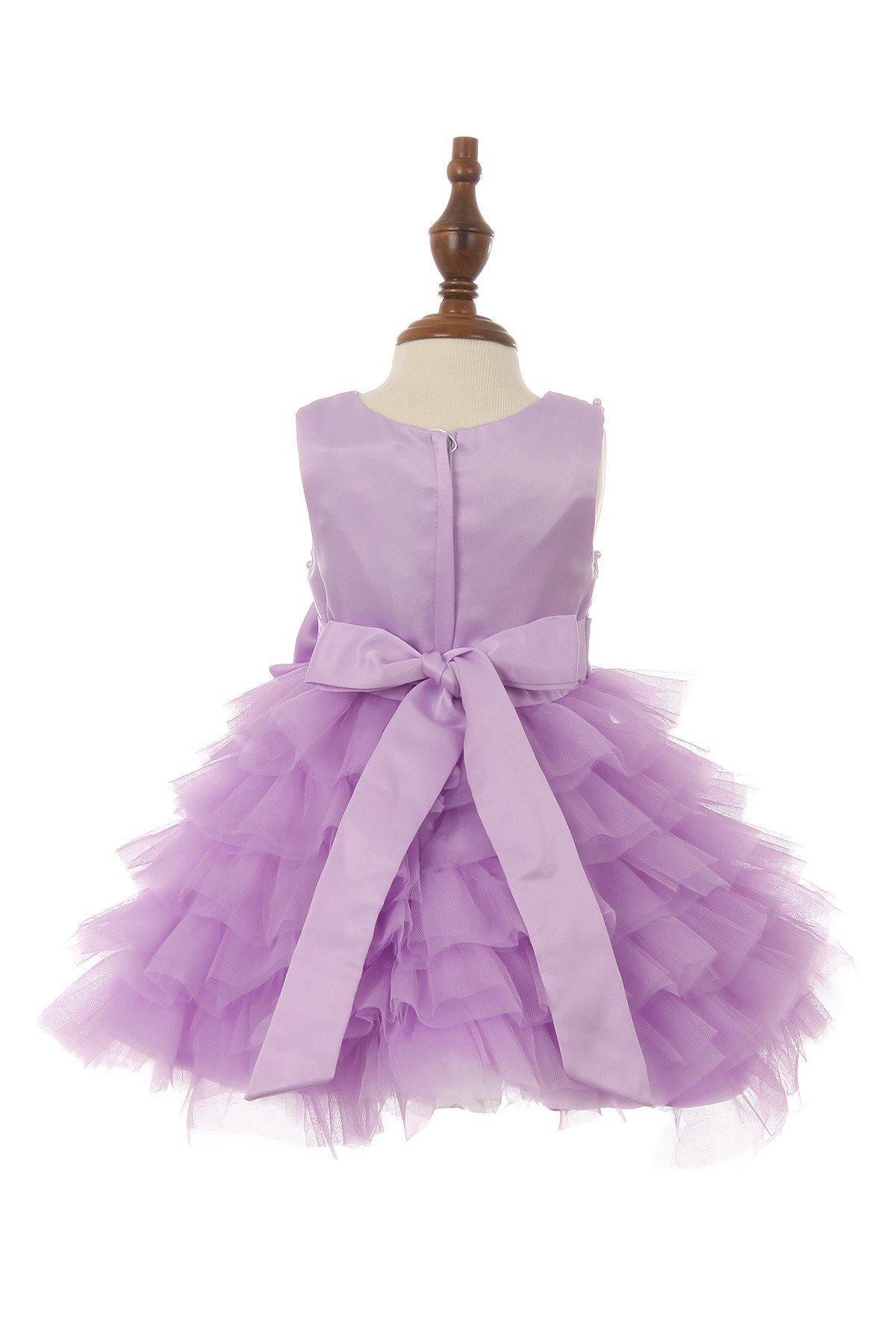 Brocade and Pleated Tulle Flower Girls Dress - The Dress Outlet Cinderella Couture