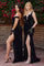 Prom Long Velvet Evening Gown Black