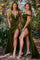 Prom Long Velvet Evening Gown Olive