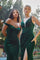 Prom Long Velvet Evening Gown Dark Emerald