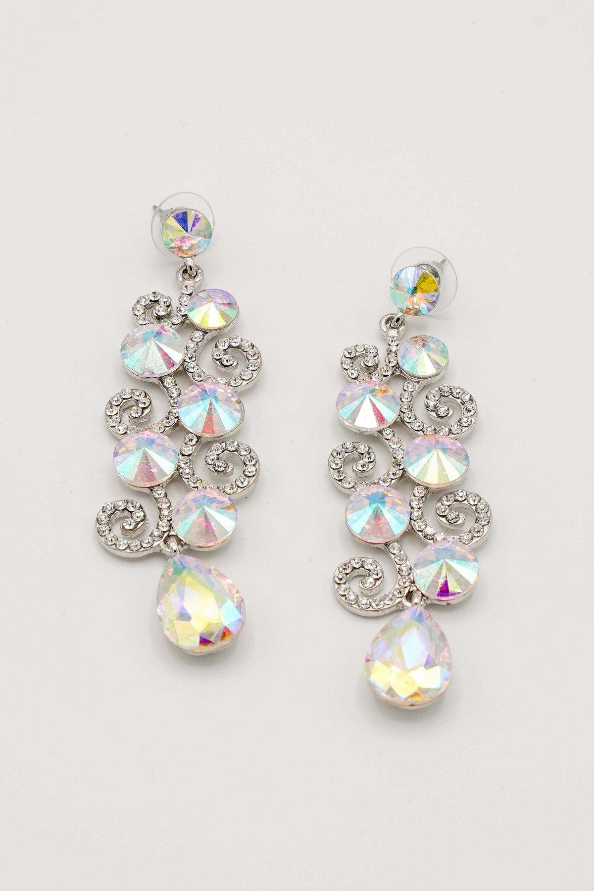 Chandelier Teardrop Bridal Rhinestone Earrings