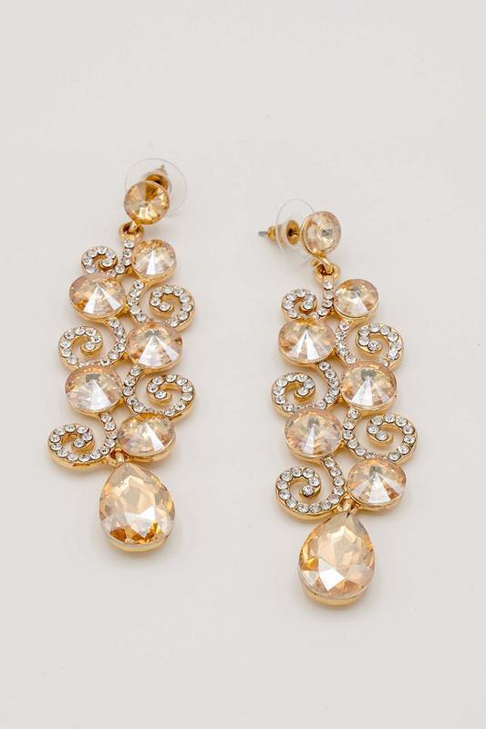 Chandelier Teardrop Bridal Rhinestone Earrings
