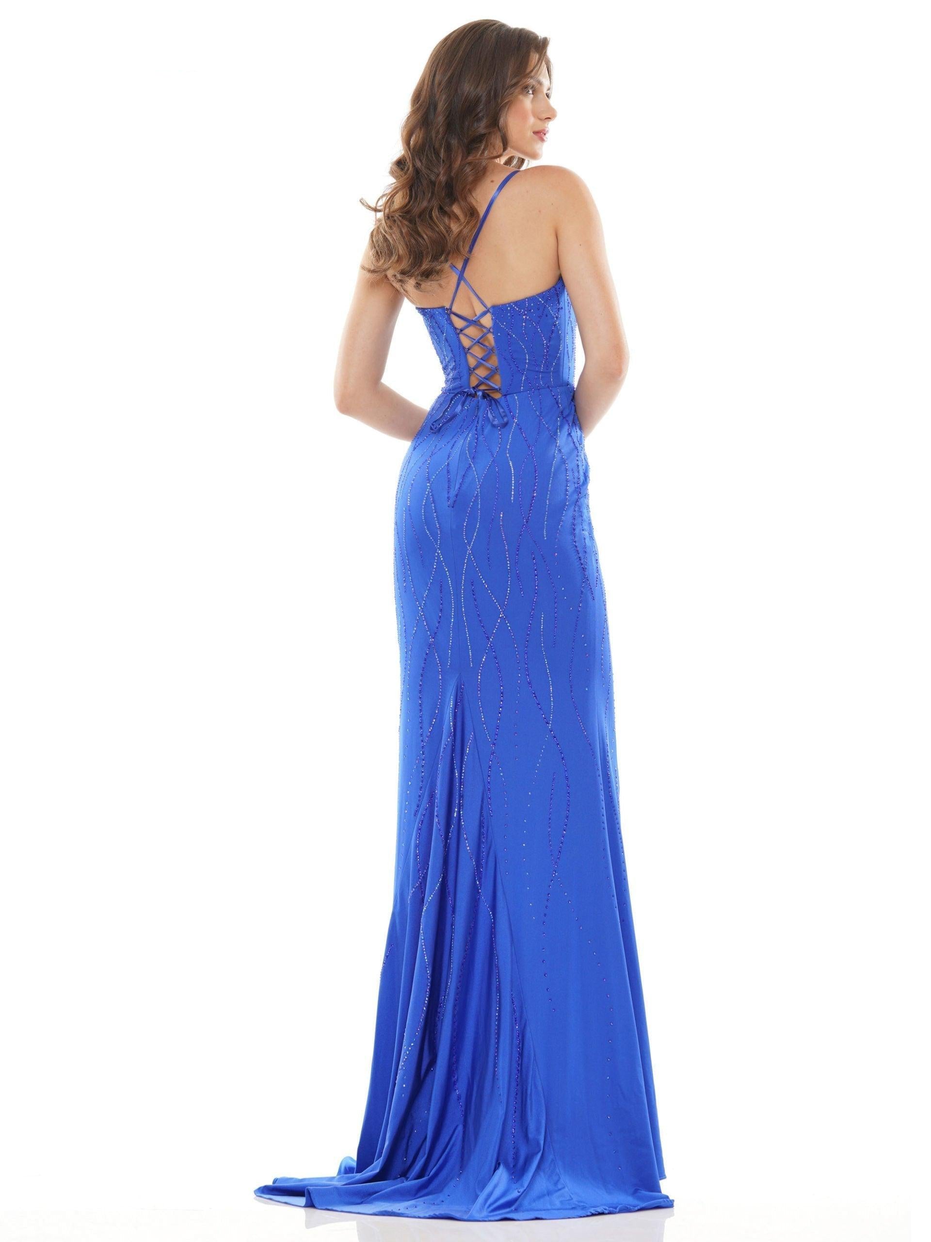 Colors Formal Long Spaghetti Strap Dress G1052 - The Dress Outlet