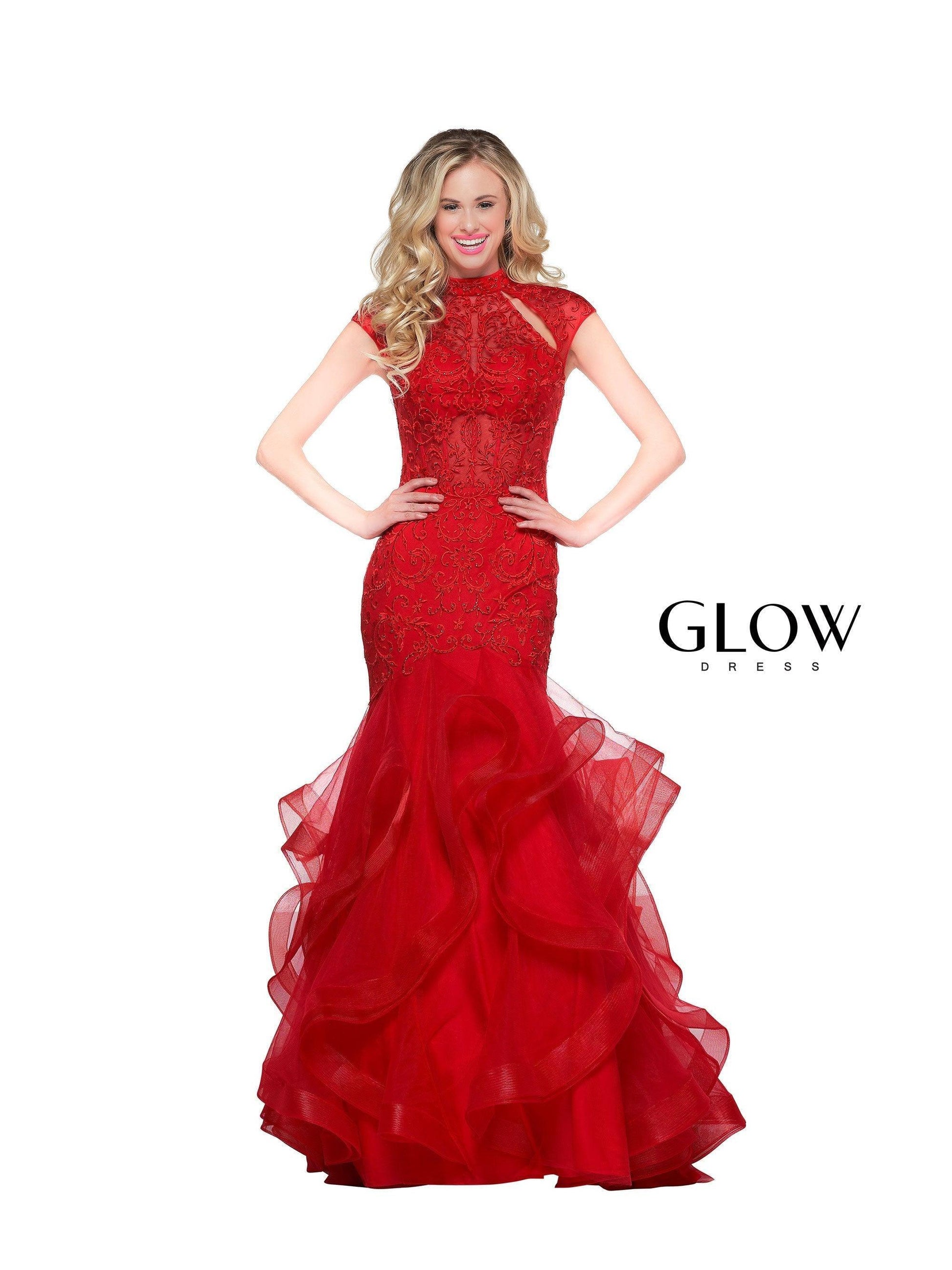 Colors Long Cap Sleeve Formal Mermaid Prom Gown 842 - The Dress Outlet
