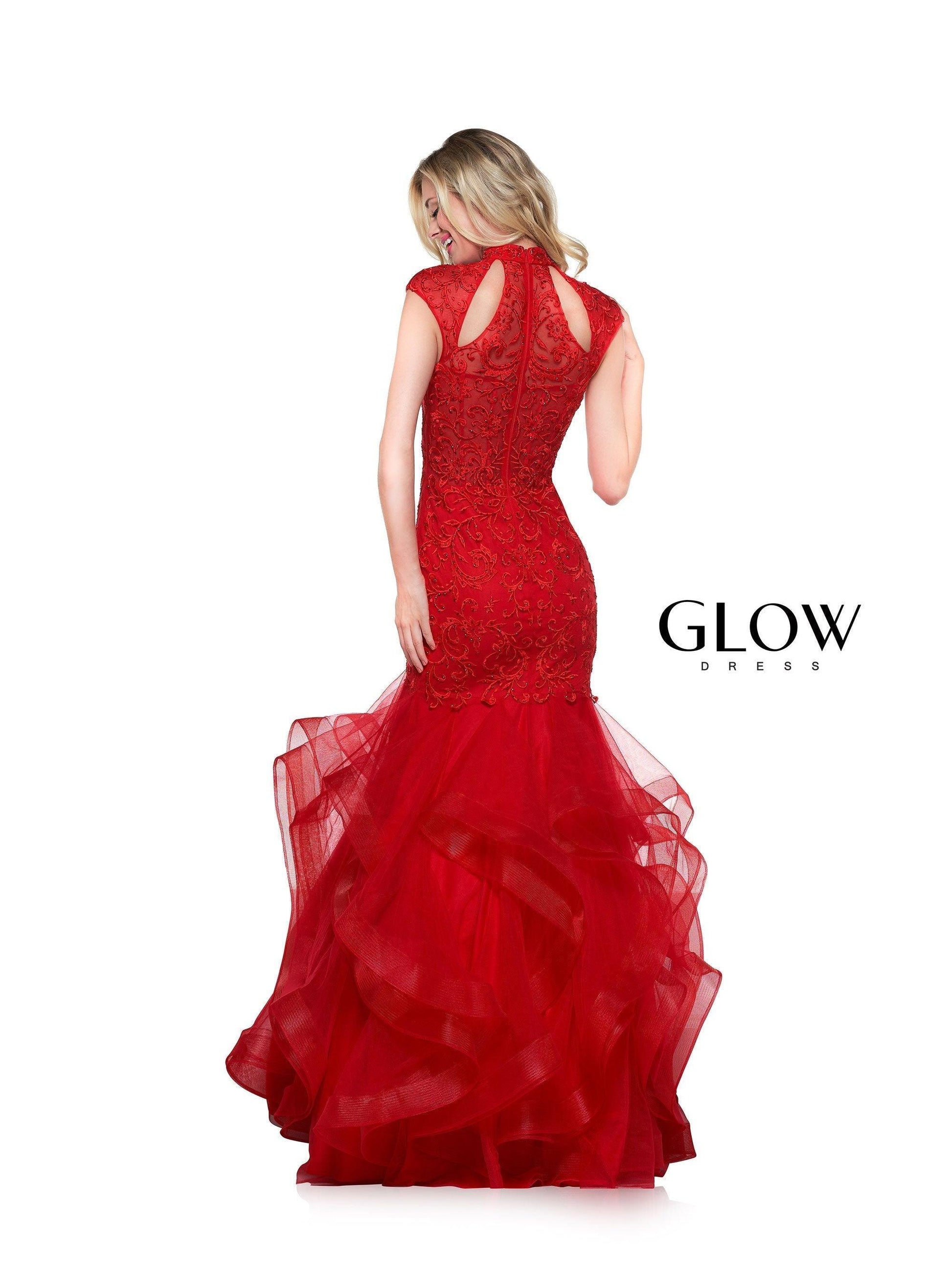 Colors Long Cap Sleeve Formal Mermaid Prom Gown 842 - The Dress Outlet