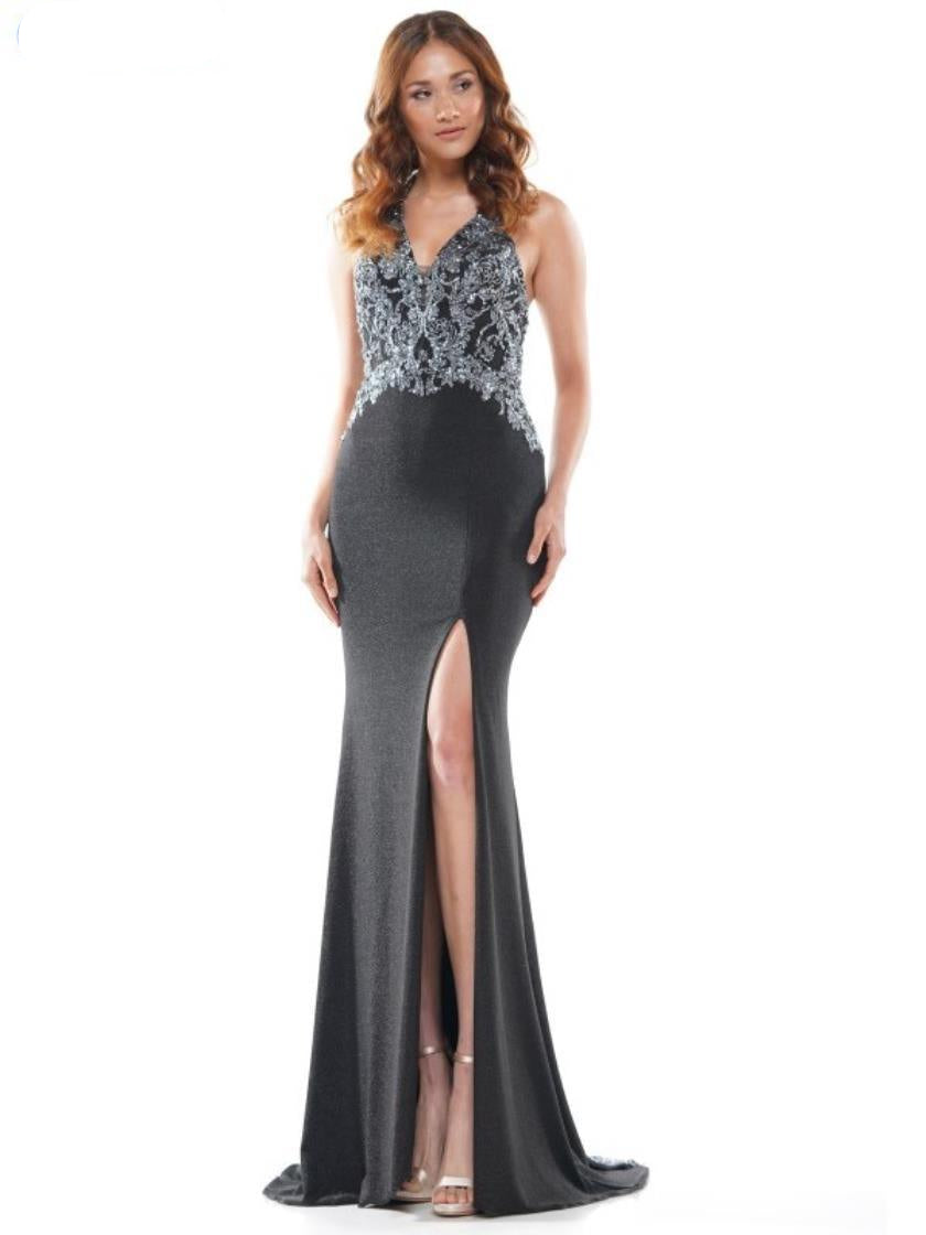Colors Long Evening Fitted Dress G961 - The Dress Outlet