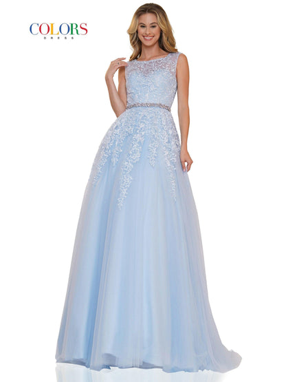 Colors Long Formal Beaded Prom Ball Gown 2744 - The Dress Outlet