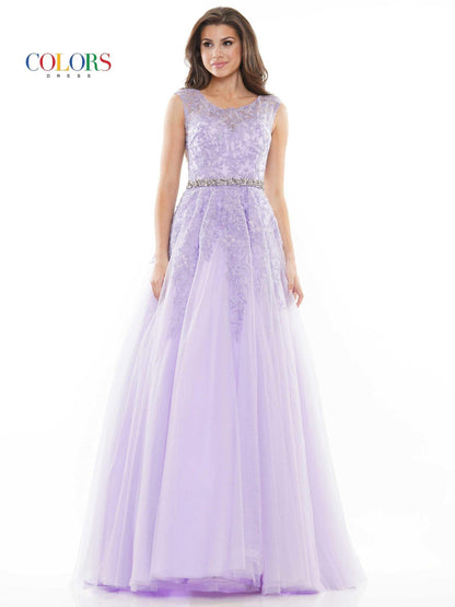 Colors Long Formal Beaded Prom Ball Gown 2744 - The Dress Outlet