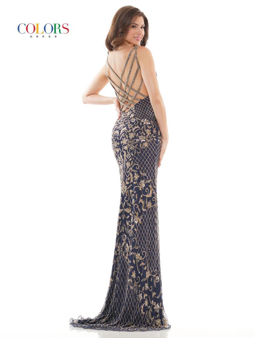 Colors Long Formal Beaded Prom Dress 122 - The Dress Outlet