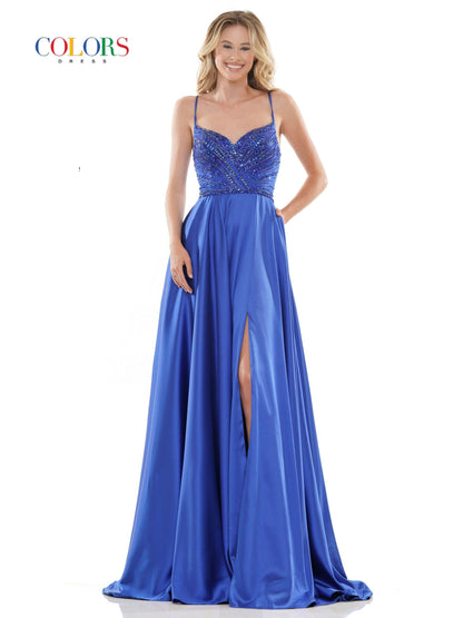 Colors Long Formal Beaded Prom Dress 2672 - The Dress Outlet