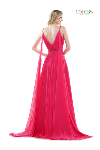 Colors Long Formal Chiffon Prom Dress 2502 - The Dress Outlet