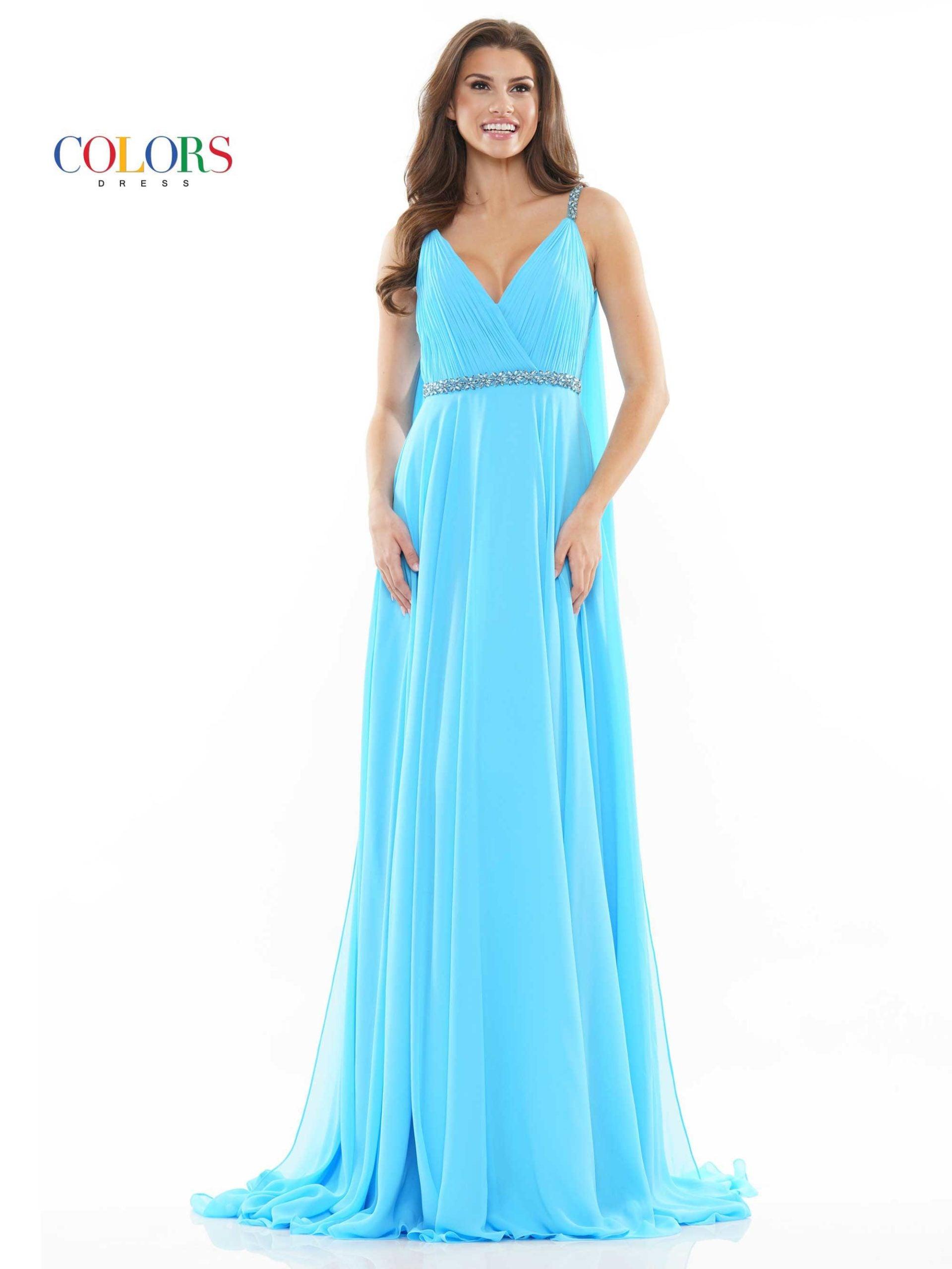 Colors 2502 Colors Long Formal Chiffon Prom Dress