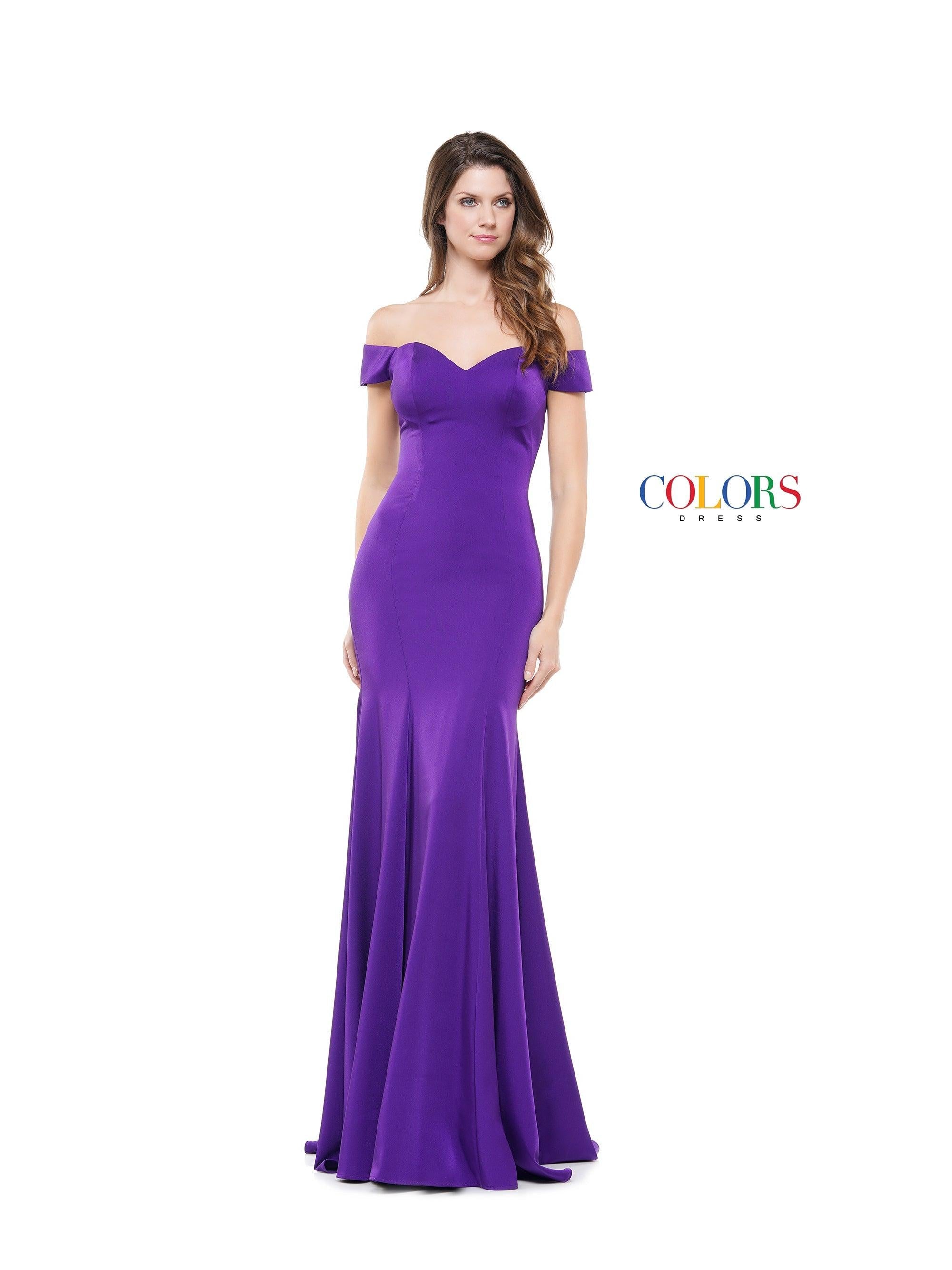 Colors Long Formal Fitted Bridesmaid Dress 1768 - The Dress Outlet