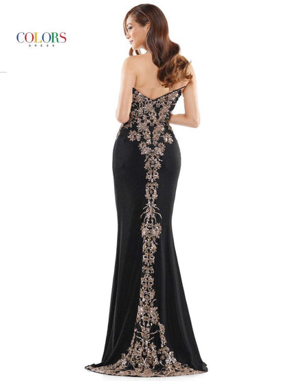 Colors Long Formal Fitted Evening Dress 961X - The Dress Outlet