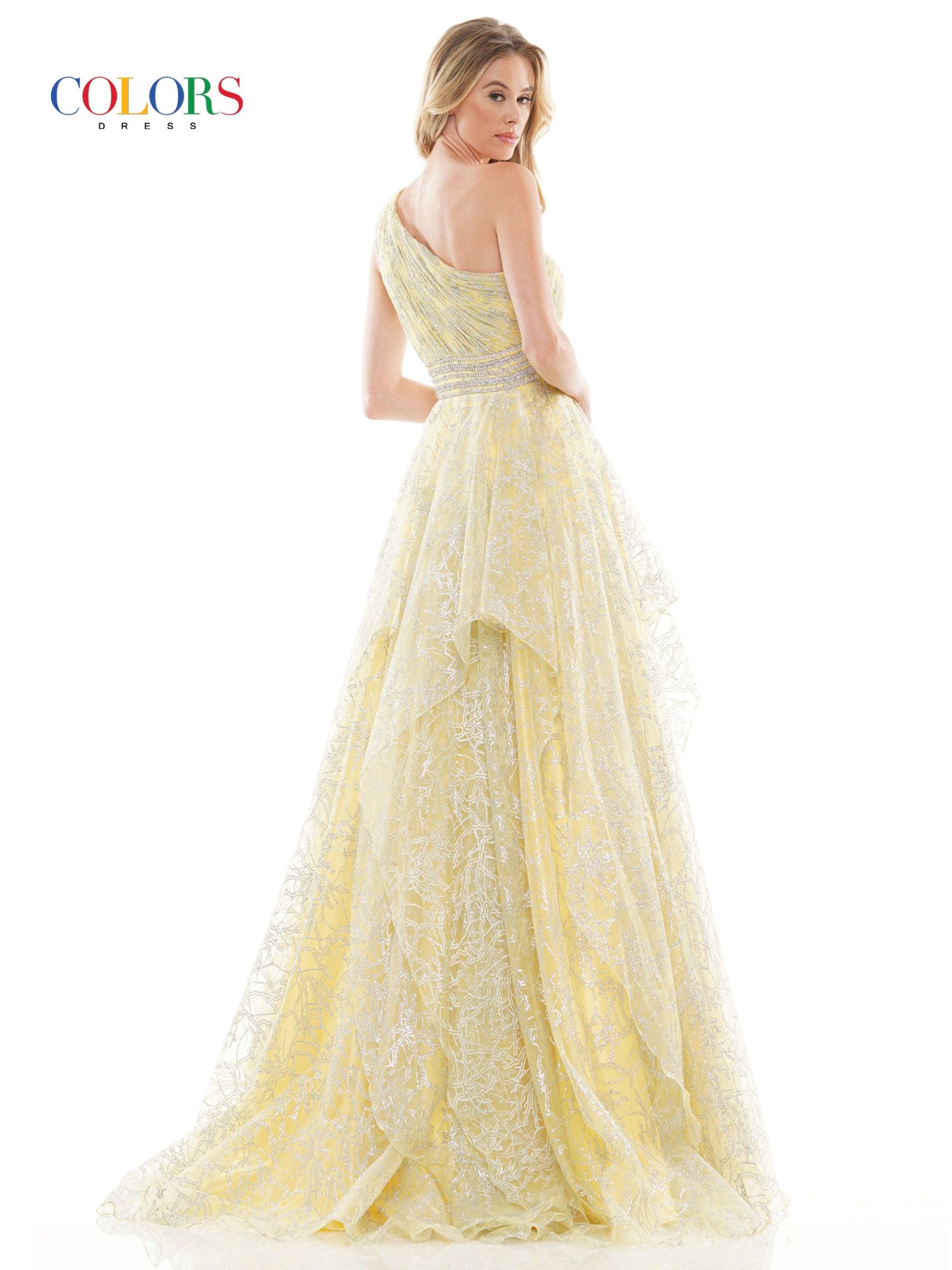 Colors 2650 Colors Long Formal Glitter Mesh Prom Dress